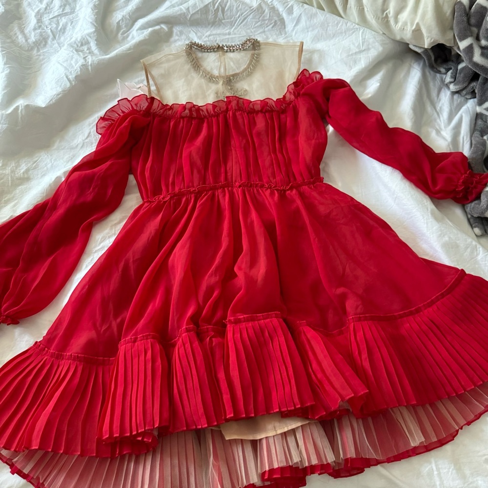 H&M x Giambattista vali cold shoulder rhinestone dress. - Picture 8 of 10